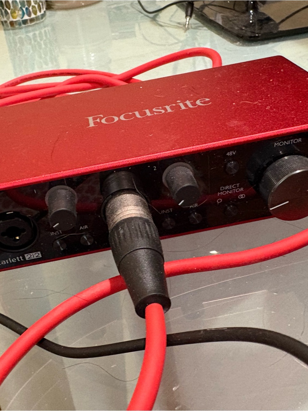 Red USB Audio Interface with Red Cable - Compact Recording Interface - Picture 4 of 4